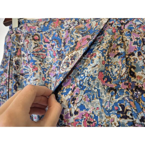 Y2K Marc By Marc Jacobs Colorful Pleated 100% Silk Straight Cropped Pants US 0 - Picture 4 of 8